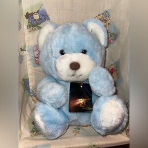 Vintage 24K Polar Puff special effects Blue Plush Bear π» 1991